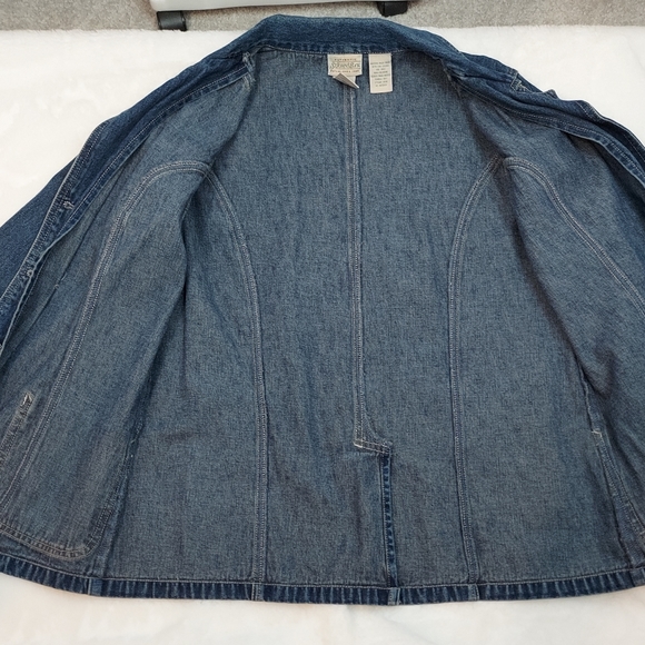 Vintage St. John's Bay Blue Jean Denim Long Sleeve Button Up Jacket Size M - Picture 8 of 9